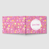  roze botanische wilde bloemen bruiloft gastenboek (Volledig)