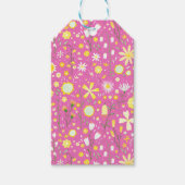 roze botanische wilde bloemen Labels met korrels Cadeaulabel (Voorkant)