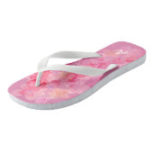Roze botanische wilde bloemen patroon naam roze teenslippers (Schuin)