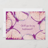 roze boterbloeiende vlinder kaart (Voorkant)