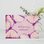 roze boterbloeiende vlinder kaart (Staand voorkant)