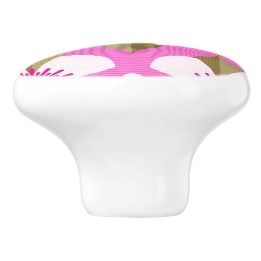 Roze boterbloem keramische knop (Zijkant)