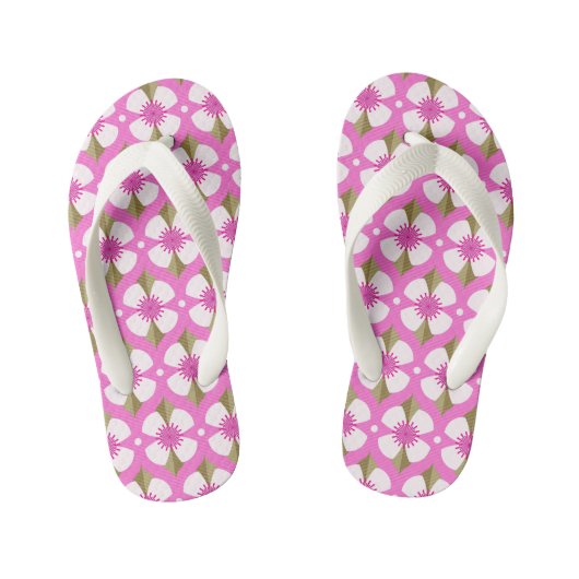 Roze Boterbloem Kinder Teenslippers (Voetbed)