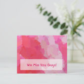 roze botervliegen briefkaart (Staand voorkant)