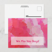 roze botervliegen briefkaart (Voorkant / Achterkant)