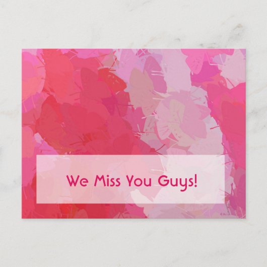 roze botervliegen briefkaart (Voorkant)