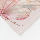  roze botervliegen fleece deken (Hoek)