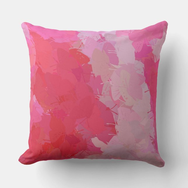  roze botervliegen kussen (Voorkant)