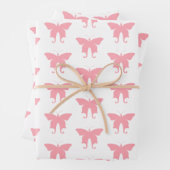 Roze botervliegen Papierbladen overvullen Inpakpapier Vel (In situ)