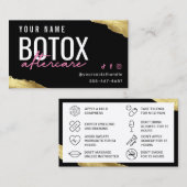 Roze Botox Aftercare Card Visitekaartje (Voorkant / Achterkant)