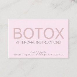 Roze Botox Filler Instruction Card Visitekaartje
