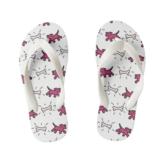 Roze Botten Graffiti Style Kinder flip 5 Teenslippers (Voetbed)