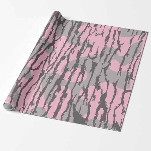 Roze Bottomland Camo Meisjes Bottomland Camo Pink Cadeaupapier (Uitgerold)