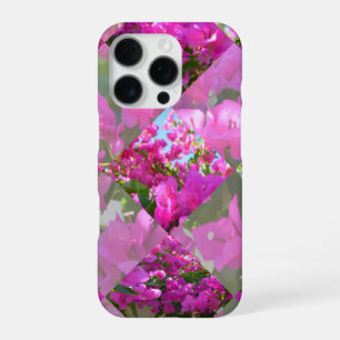 Roze Bougainvillea Bloemen Diamant Geslepen Ontwer iPhone 16 Pro Hoesje