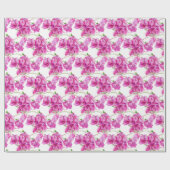 Roze bougainvillea botanische waterverf patroon cadeaupapier (Vlak)