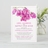 Roze bougainvillea bruiloft gelofte verlenging 1 j kaart (Staand voorkant)
