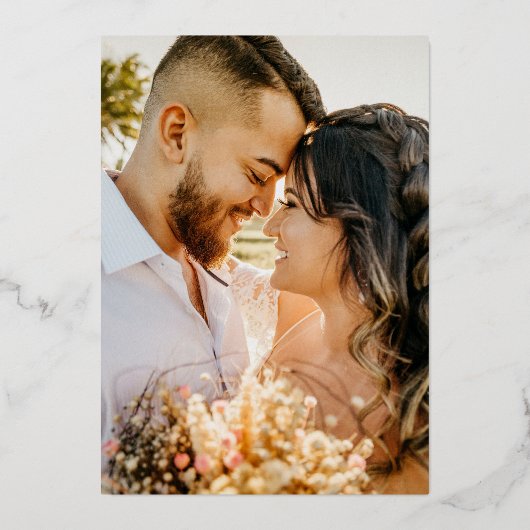 Roze bougainvillea bruiloft gelofte vernieuwing go folie uitnodiging (Achterkant)