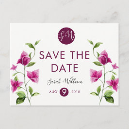 Roze Bougainvillea Flower Save the Date Briefkaart