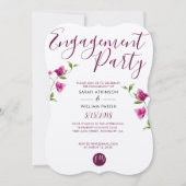 Roze Bougainvillea Flower Verloving Invitation Kaart (Voorkant)