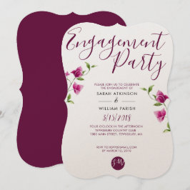 Roze Bougainvillea Flower Verloving Invitation Kaart