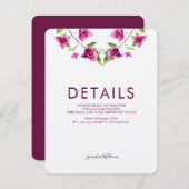 Roze Bougainvillea Flower Wedding Information Card Informatiekaartje (Voorkant / Achterkant)