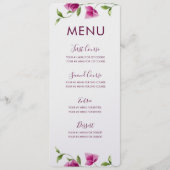 Roze Bougainvillea-menukaart Menu (Voorkant)
