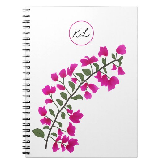 Roze Bougainvillea Persoonlijk Foto Notitieboek (Voorkant)