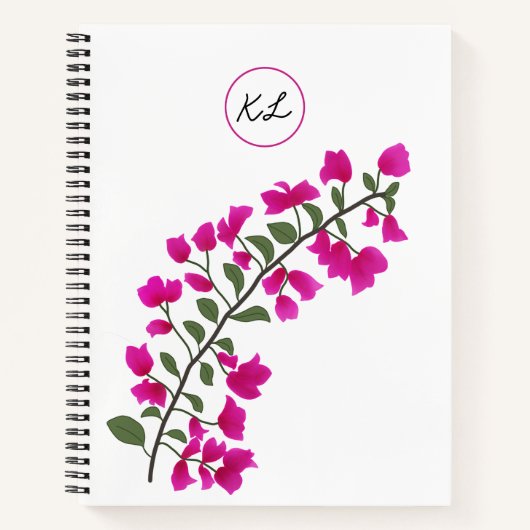 Roze Bougainvillea Persoonlijke Spiral Notebook Notitieboek (Voorkant)
