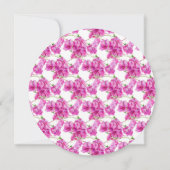 Roze bougainvillea redt de nieuwe date trouwronde save the date (Achterkant)