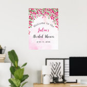 Roze Bougainvillea Tropisch Bos Bruidsbruiloft Poster (Thuiskantoor)