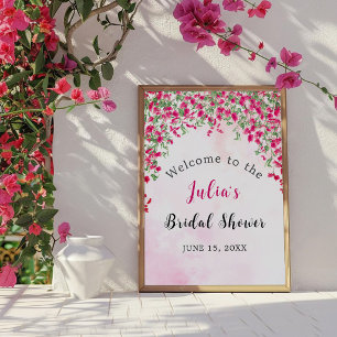 Roze Bougainvillea Tropisch Bos Bruidsbruiloft Poster