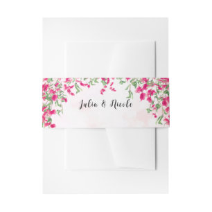 Roze Bougainvillea Tropisch Bos Bruiloft Shower Uitnodigingen Wikkel