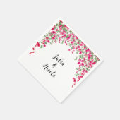 Roze Bougainvillea Tropisch Bos Bruiloftsshower Servet (Hoek)