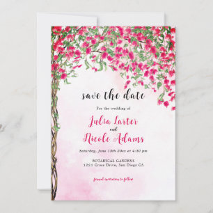 Roze Bougainvillea Tropisch Bos Huwelijks Bruiloft Save The Date