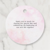 Roze Bougainvillea Tropisch Bos Trouwdouche Bedankjes Labels (Achterkant)