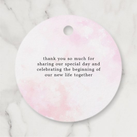 Roze Bougainvillea Tropisch Bos Trouwdouche Bedankjes Labels (Achterkant)