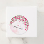 Roze Bougainvillea Tropisch Bos Trouwdouche Bedankjes Labels (In situ)