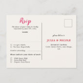 Roze Bougainvillea Tropisch Bos Trouwdouche Briefkaart (Achterkant)