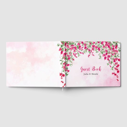 Roze Bougainvillea Tropisch Bos Trouwdouche Gastenboek (Volledig)