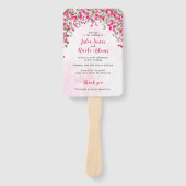 Roze Bougainvillea Tropisch Bos Trouwdouche Handwaaier (Voorkant)