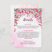 Roze Bougainvillea Tropisch Bos Trouwdouche Informatiekaartje (Voorkant / Achterkant)