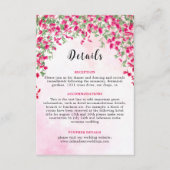 Roze Bougainvillea Tropisch Bos Trouwdouche Informatiekaartje (Voorkant)