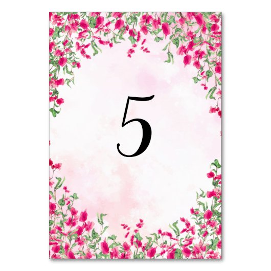 Roze Bougainvillea Tropisch Bos Trouwdouche Kaart (Achterkant)