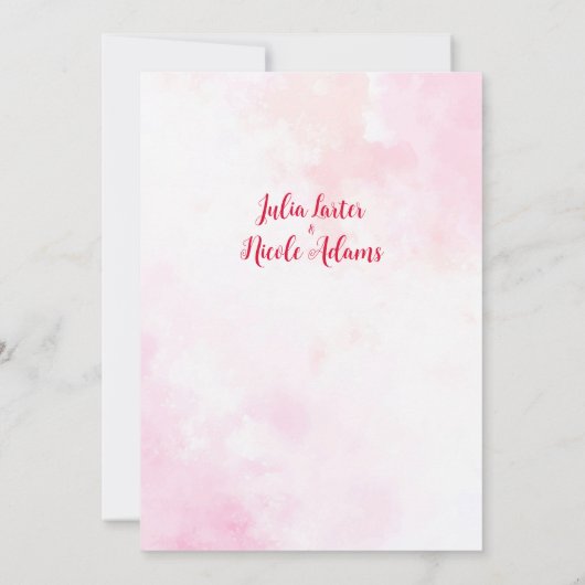 Roze Bougainvillea Tropisch Bos Trouwdouche Kaart (Achterkant)