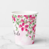 Roze Bougainvillea Tropisch Bos Trouwdouche Papieren Bekers (Achterkant)