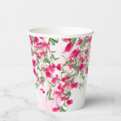 Roze Bougainvillea Tropisch Bos Trouwdouche Papieren Bekers (Rechts)