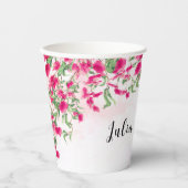 Roze Bougainvillea Tropisch Bos Trouwdouche Papieren Bekers (Voorkant)