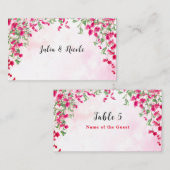 Roze Bougainvillea Tropisch Bos Trouwdouche Plaatskaartje (Voorkant / Achterkant)