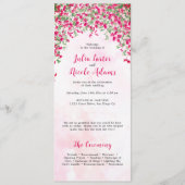 Roze Bougainvillea Tropisch Bos Trouwdouche Programmakaart (Voorkant)
