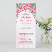 Roze Bougainvillea Tropisch Bos Trouwdouche Programmakaart (Staand voorkant)